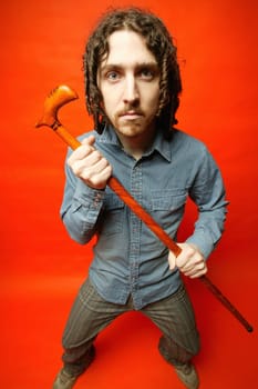 Man with cane