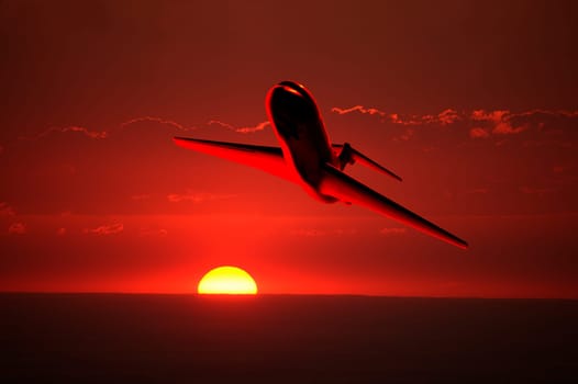 Airplane in the sky