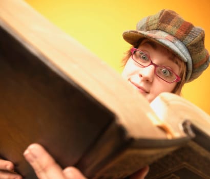 Girl reads a book