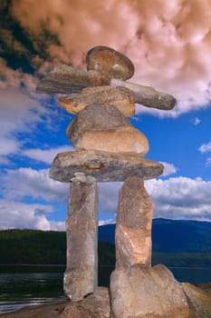 A rock sculpture