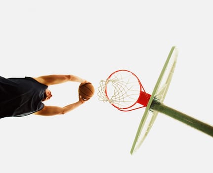 Man playing basketball