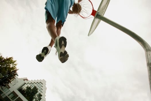 Man playing basketball