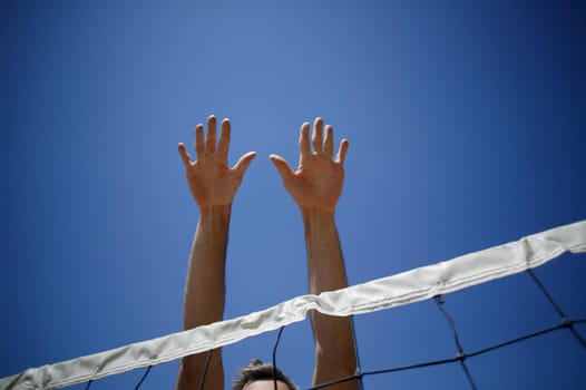 A volleyball block