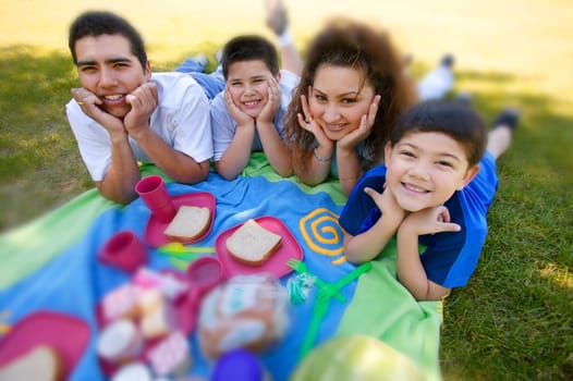 A family having a picnic