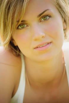 Closeup of woman's face