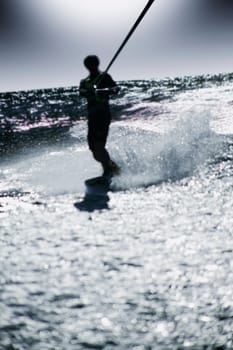 A wake boarder