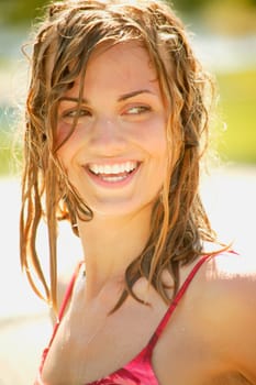 Portrait of a woman in bathing suit