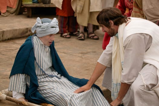 Jesus heals a crippled child