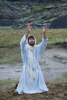 Jesus praying in the garden of Gethsemane