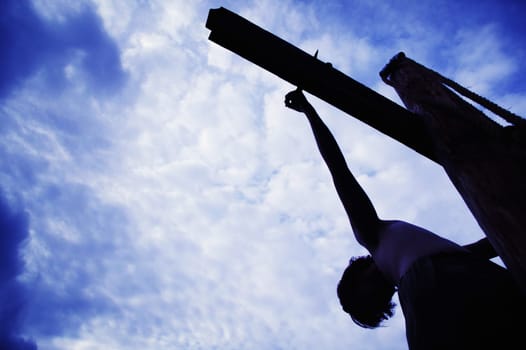 Jesus hanging on the cross