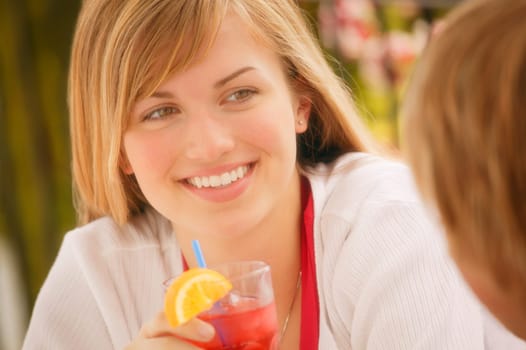 Young female with drink
