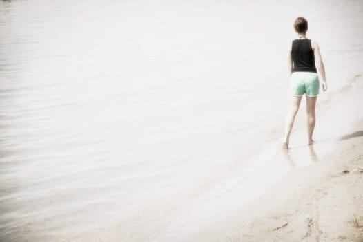Walking along the beach