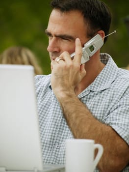 Man on cell phone