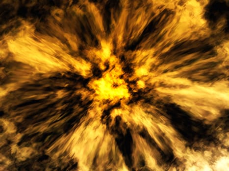 A yellow explosion