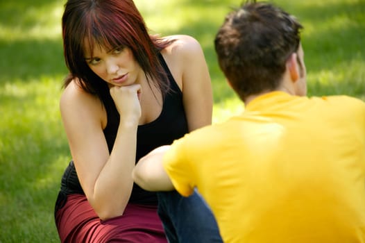A couple has a serious talk