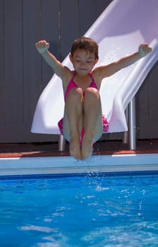 girl on waterslide