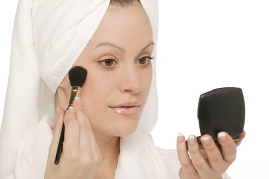 Applying makeup