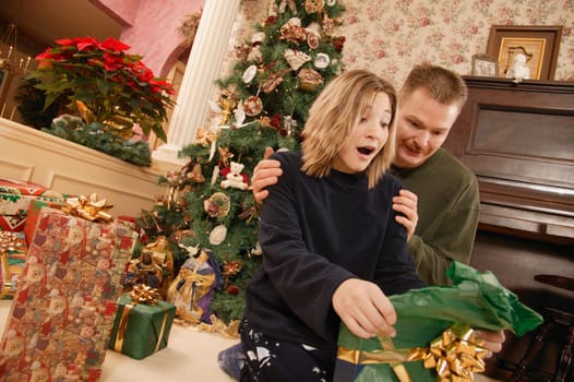 Opening a present