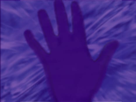 A purple hand