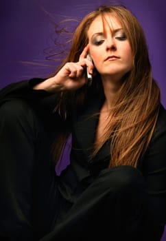 woman with eyes closed