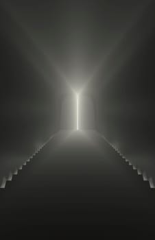 Stairway to the welcoming doorway of success.
