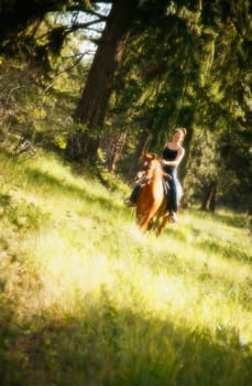 Girl riding horse