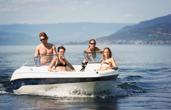 Speed boat on water