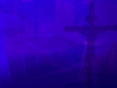 Blue crucifix computer generated design