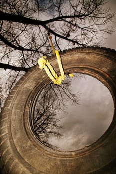 A tire swing