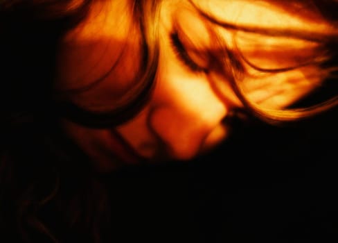 Woman with closed eyes