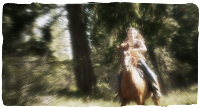 Woman riding horseback