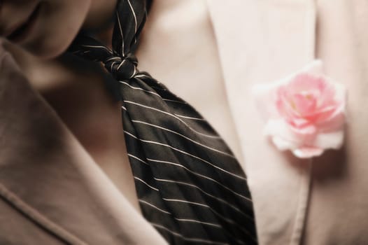 A woman all dressed up in a fancy suit