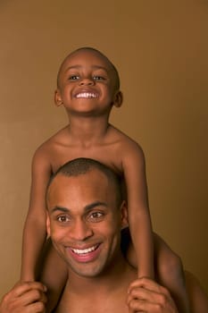 Son on father's shoulders