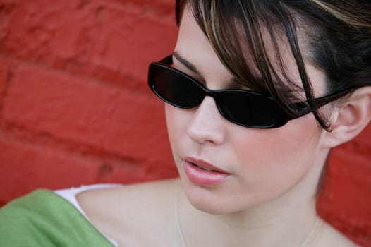Female model with sunglasses