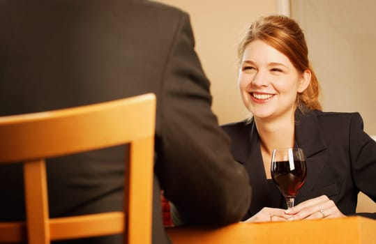 Business people socializing