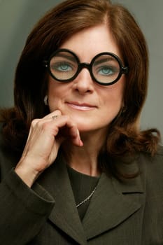 Businesswoman in silly glasses
