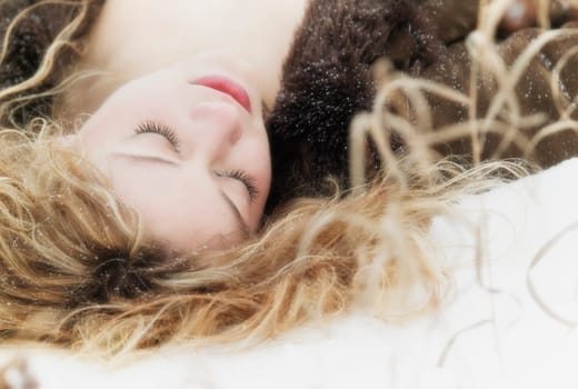 sleeping beauty in the snow