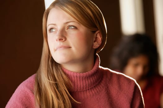 Lady deep in thought