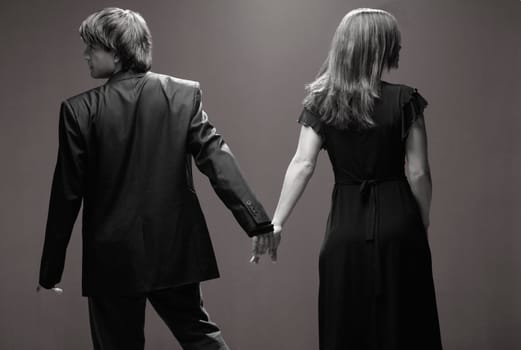 Couple looking in opposite directions