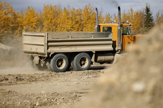 Large truck at construction site