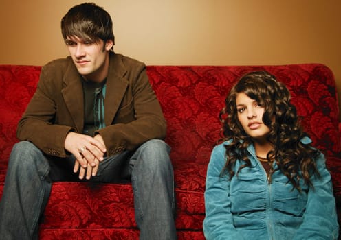 trendy young couple hanging out
