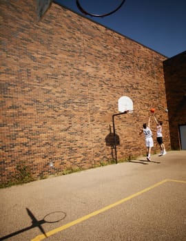 Two basketball players