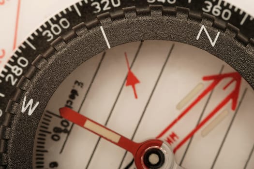 Close up of a compass