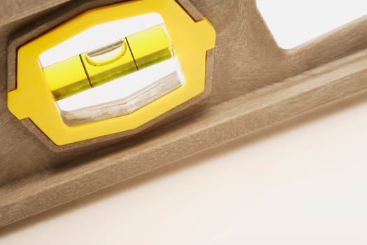 Close up of level and bubble