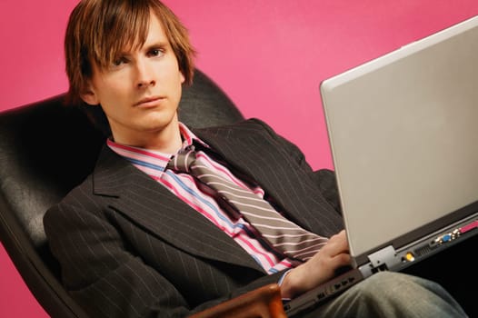 Businessman with laptop