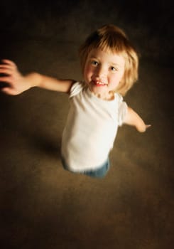 Young girl jumping