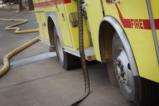 Fire truck and hoses