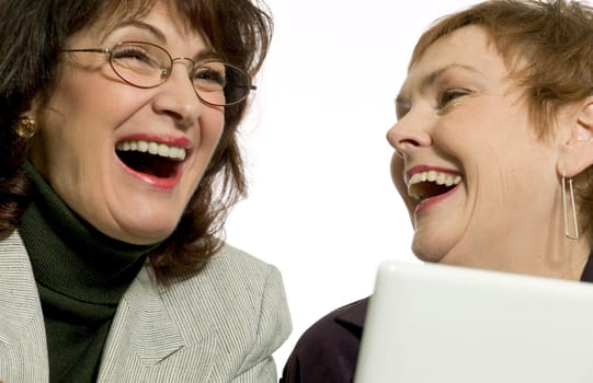 Two women at laptop