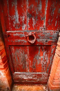 Old wooden door