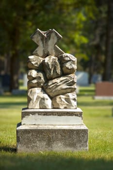 Headstone in graveyard